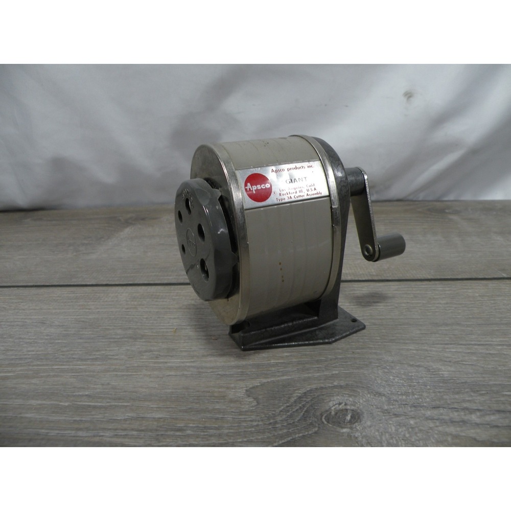 Vintage Apsco GIANT Pencil Sharpener Type 3A Cutter Desk Mount USA